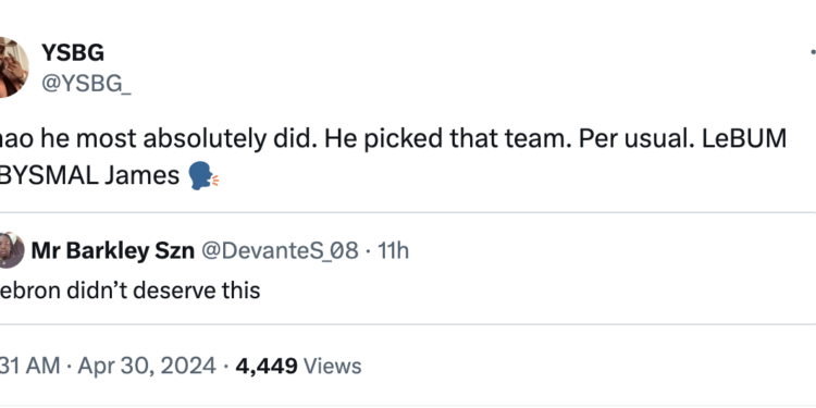 LeBum Is Trending On X After Lakers Lose To The Nuggets In Playoffs